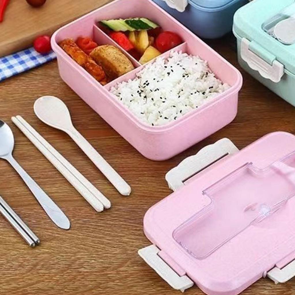 Lunch Box Multi Compartments Environmentally Friendly Portable Bento Box for Student Home School