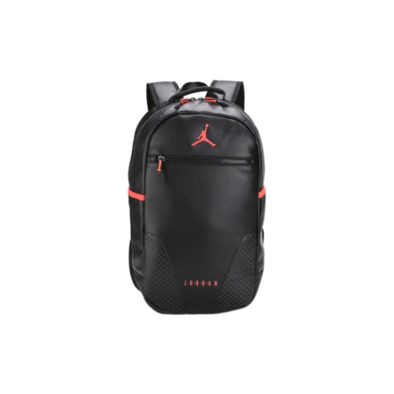 

Jordan Polyester With Leather Backpack Unisex Black Red Jordan 9A0259-KR6