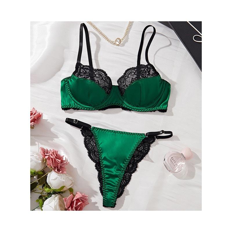 Set reggiseno colore europeo e americano Bordo in pizzo sexy Set reggiseno francese sottile biancheria intima per ragazze puro desiderio