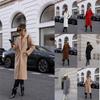 2024 Bestseller Women's Winter Simple Solid Long Sleeve Mid-Length Wool Coat