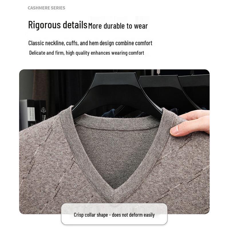 Romon Men's V-Neck Thickened Knit Pullover LZ6362