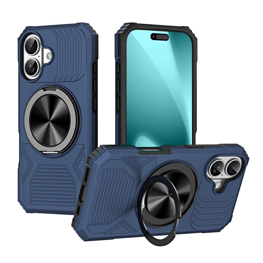 Dual Layer Armor Magnetic Folding Stand Phone Case For iPhone 16 17 Pro Max Air 15 14 13 12 Non-slip Protector Back Cover