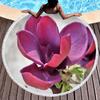 Fragrant Magnolia Flower Round Beach Towel,Soft Polyester Sand Resistant Beach Blanket,Absorbent Quick Dry Pool Towel Picnic Mat