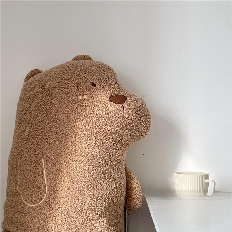 

Плюшевая подушка-обнимашка длинная в виде мишки для девочек, уютная игрушка для кровати, подарок коричневый