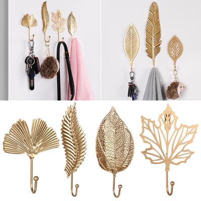 Organization For Towel Clothes Wall Hanger Leaf Shape Hanging Storage Rack Wrought Iron Hook