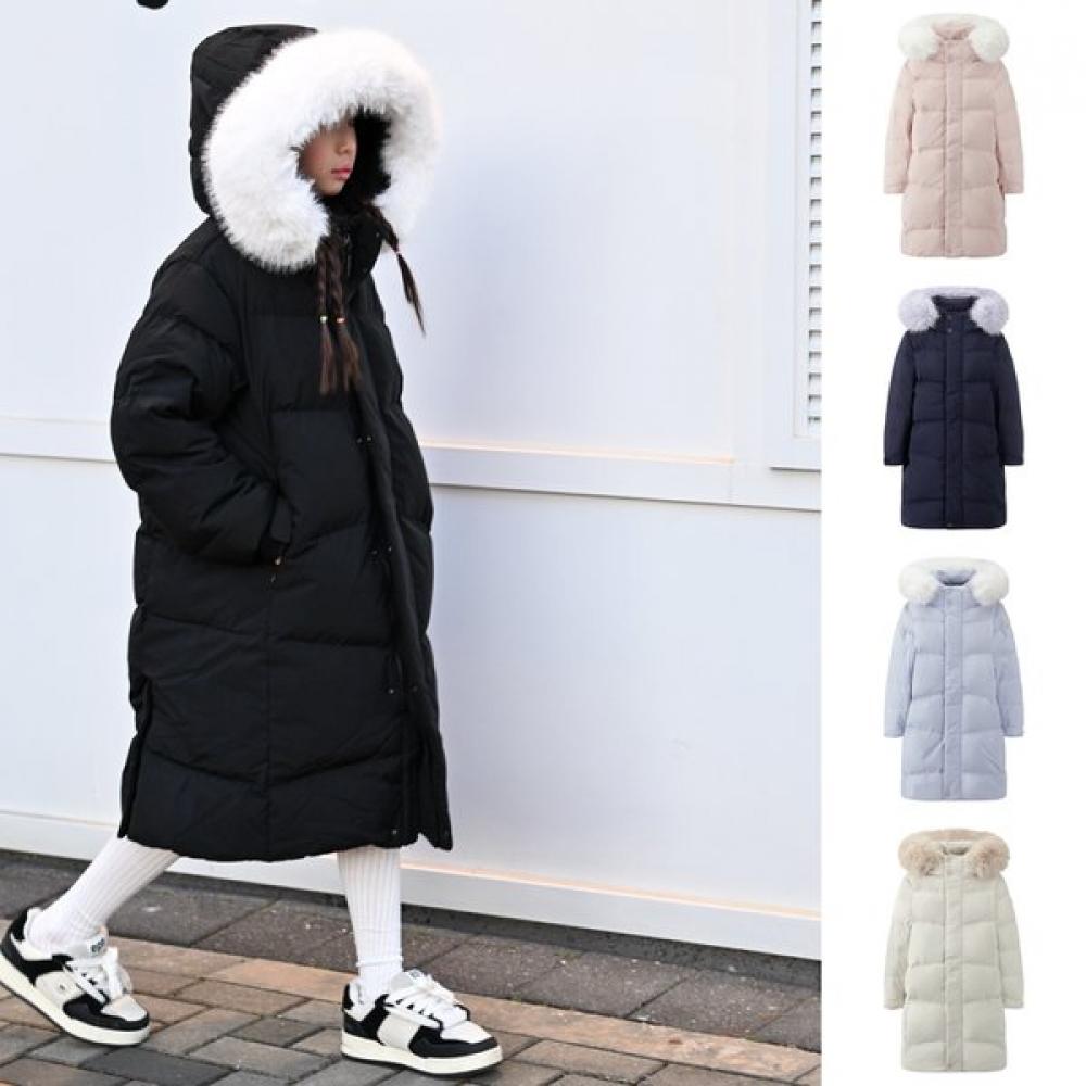 Blackyak Kids Heavy Down Jacket With Plush Fur blacks/110