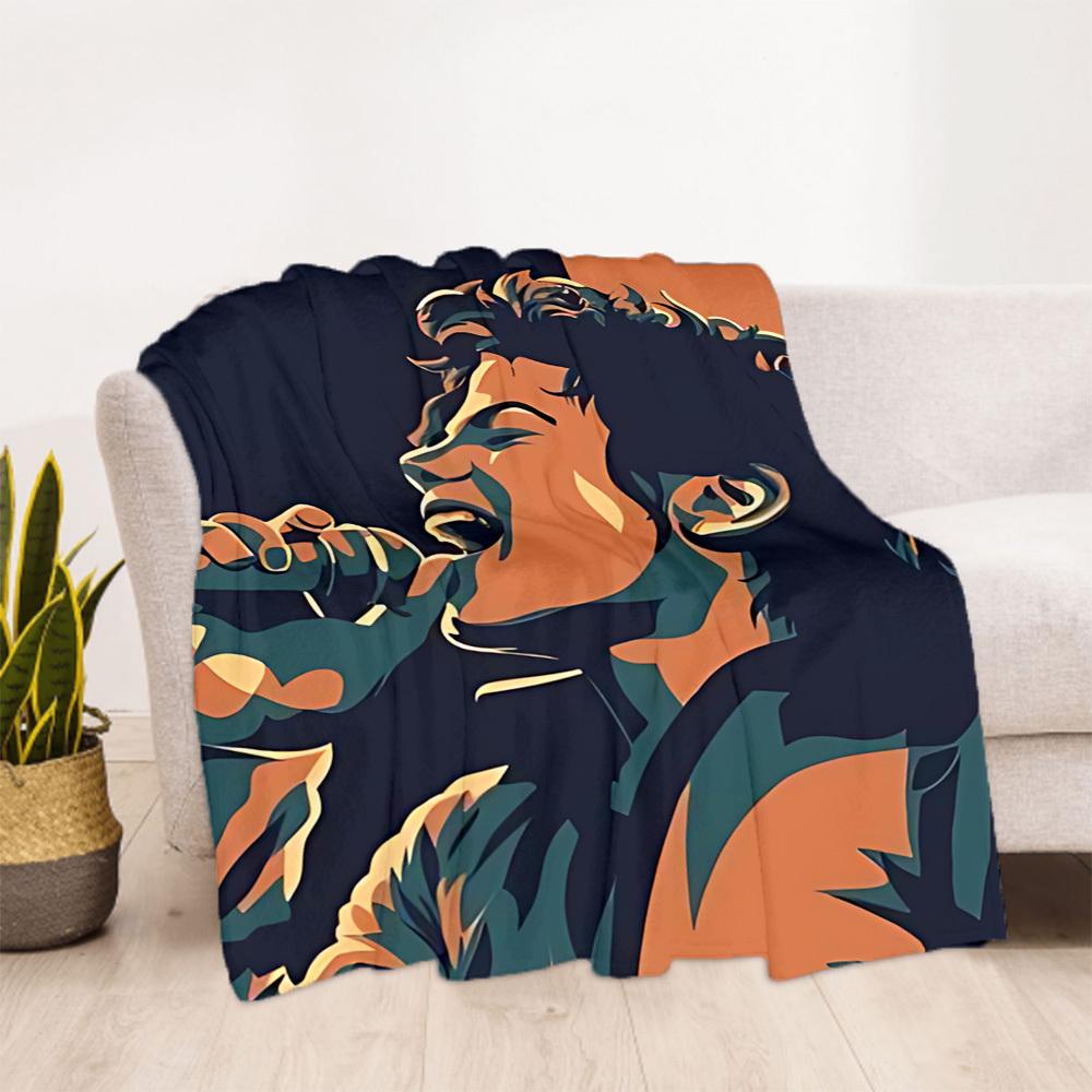 1pc Michael Jackson Outdoor Blanket Lightweight Flannel, Soft & Warm, All-Season Use for Sofa, Outdoor, Camping, Living Room, Office061