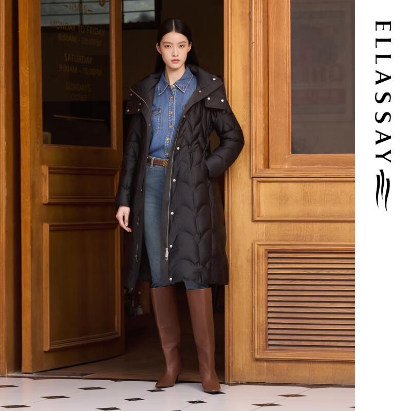 

ELLASSAY Women s Hooded Mid-length Goose Down Jacket XS
