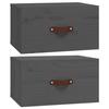 820991 vidaXL Wall-mounted Bedside Tables 2 Pcs Grey 40x29.5x22 Cm
