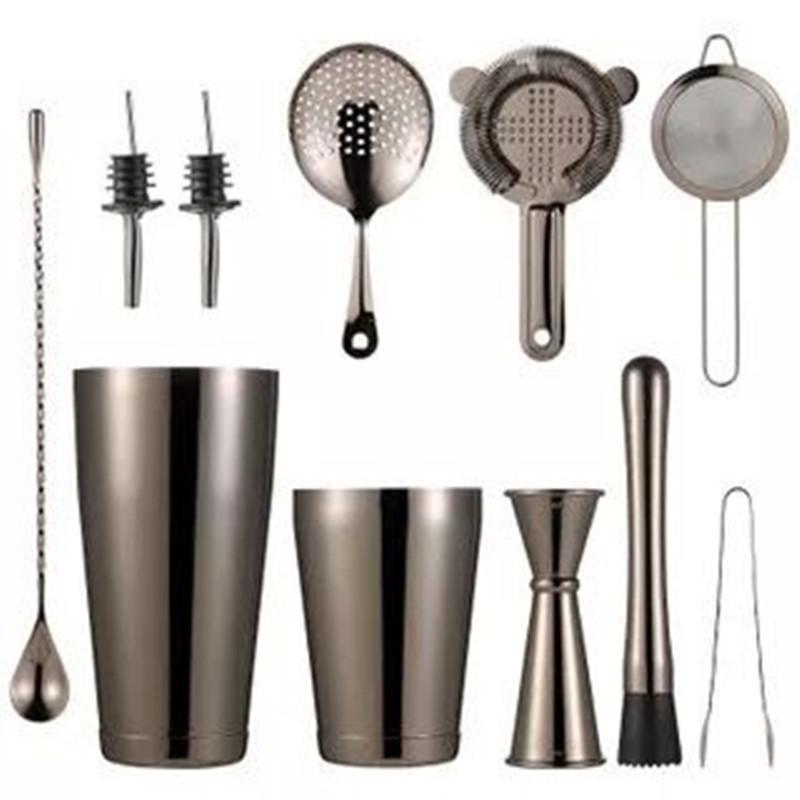 Cocktail Shaker Bar Set: 2 Weighted Boston Shakers,Cocktail Strainer Set,Jigger,Muddler and Spoon, Ice Tong and 2 Bottle Pourer