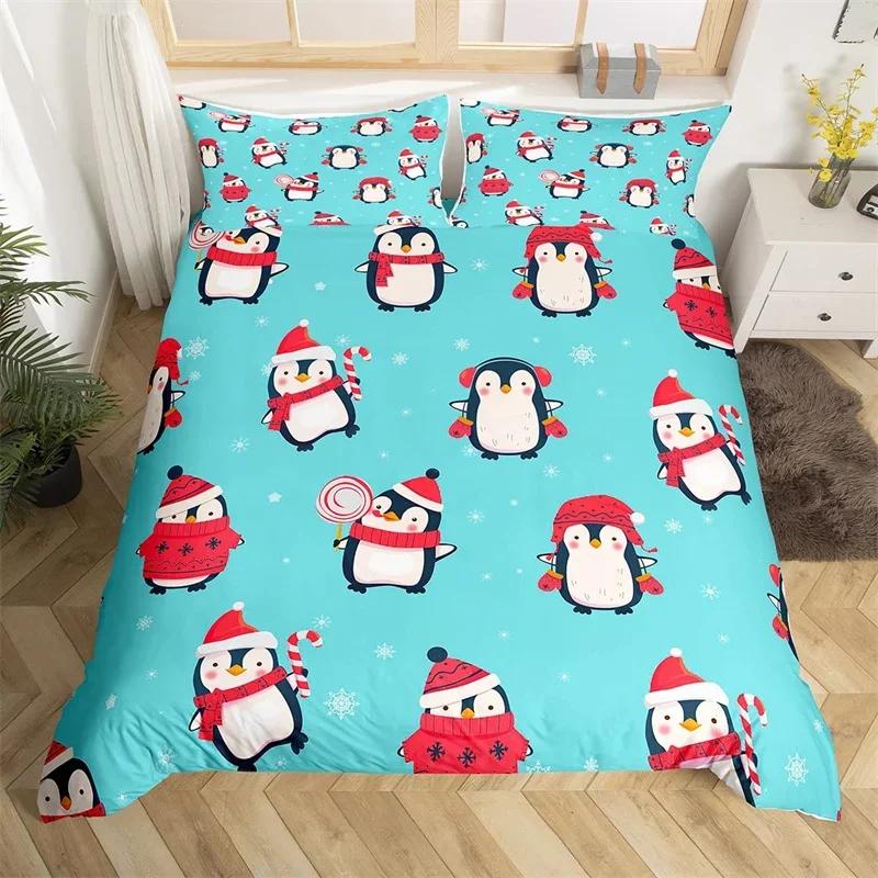 Comforter Lovely Cat Comforter Merry Christmas Bedding Set Cute Animal Themed King Microfiber Cartoon Kitten Pet Bed Set