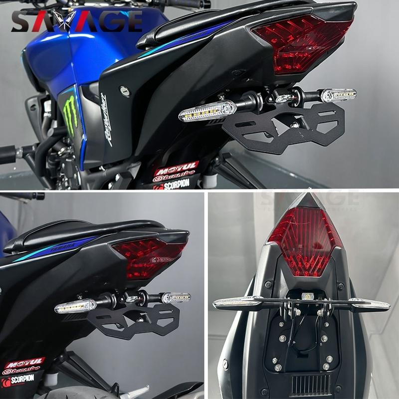 YZF-R3 YZF-R25 License Plate Bracket LED Flowing Turn Signals For Yamaha MT-03 MT-25 YZF R3 MT25 Tail Tidy Fender Eliminator Kit