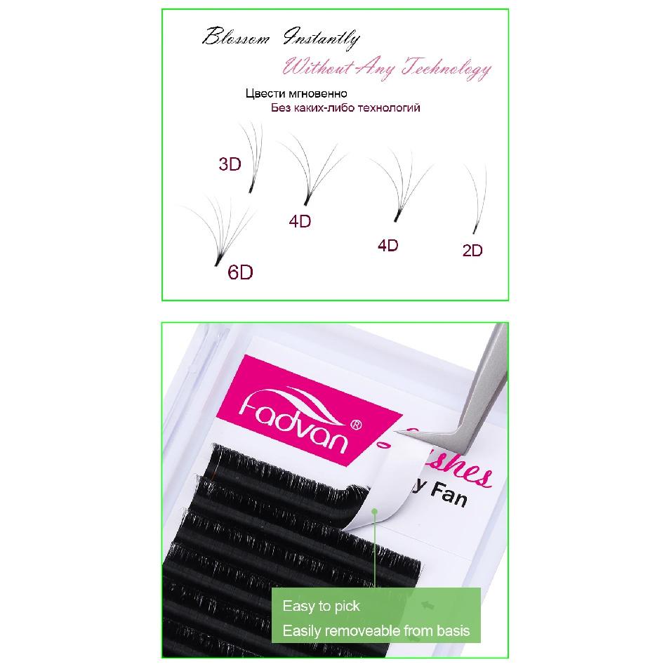 Fadvan Easy Fan Eyelash Extension Soft Faux Mink Lash Russia Volume 1 Second Flare Blooming Eyelash Professional Makeup Supplies