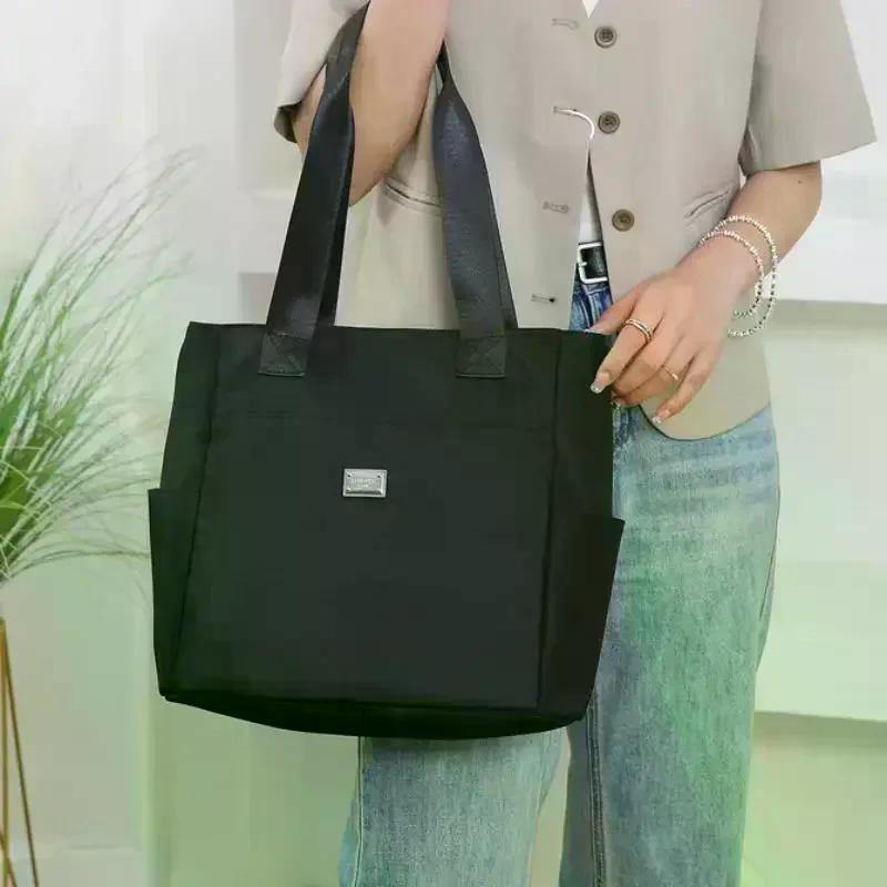 Borsa a tracolla in nylon impermeabile leggera, borsa a tracolla di grande capacità, per borse da lavoro, scuola e viaggi