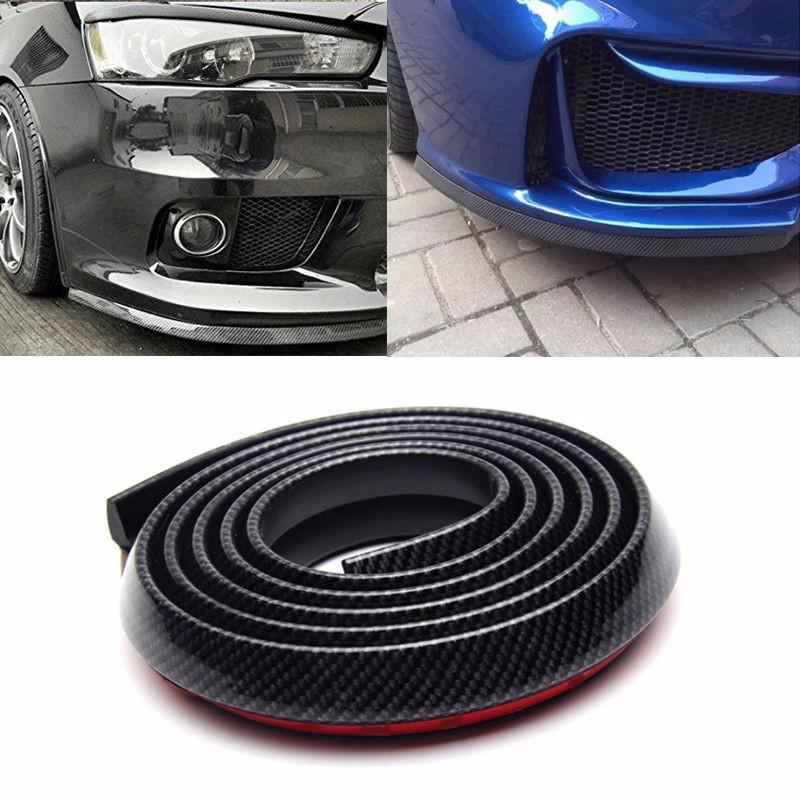 2.5M Car Rubber Bumper Guard Protector Door Edge Strip Trim Moulding Anti-collision Front Bumper Lip Splitter Stickers