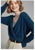 Women's 100% Pure Wool V-neck Cardigan with Side Buckle - Autumn/Winter Long-Sleeve Knit Top