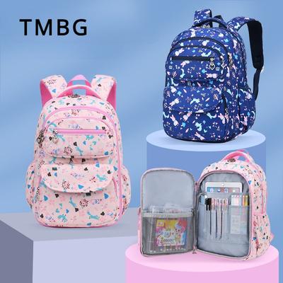 Mochilas escolares do ensino médio para meninas e meninos de 3ª série 6 7 9 Mochila leve à prova d'água impressa com desenho animado para geladeira Bolsa para livros com porta aberta