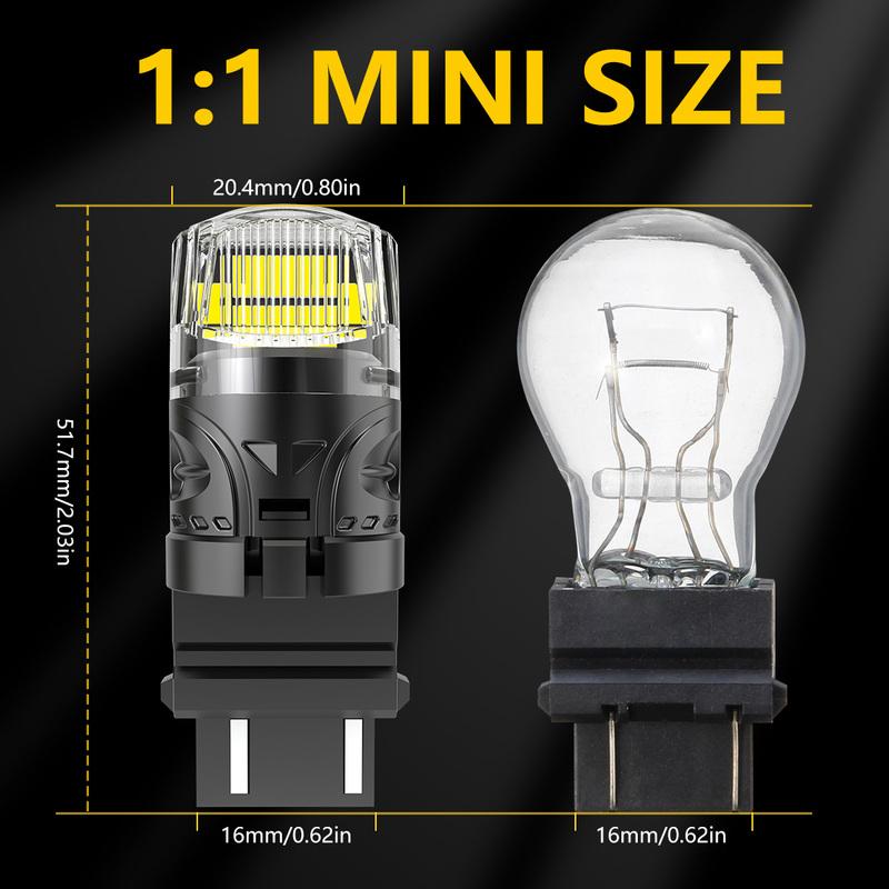 Katur 2x T25 3157 Car Led Bulb Brake Light Tail Light Super Bright 6000K White Powerful DRL Lamp Plug and Play For Buick Enclave