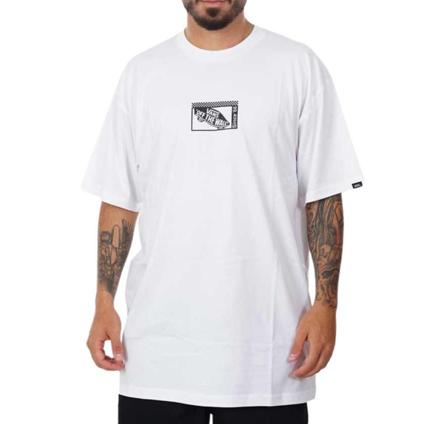Vans T Shirts Men's White Crew Neck Moderate Straight Fit VN000GQJWHT