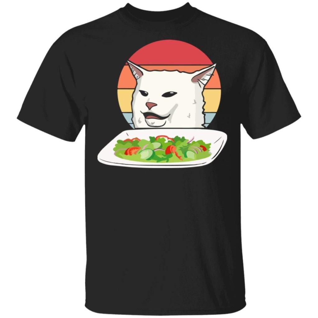 Cat Meme Woman Yelling at Cat Vintage T-Shirt S-4XL S разноцветный