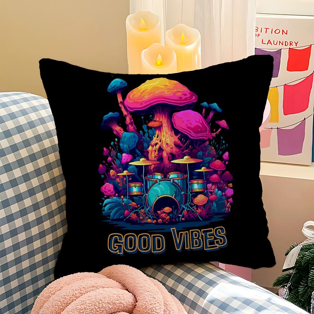 Cool Drum Kit Pillow Cushion Cover Pillowcase Living Room Sofa Home Decor Customized