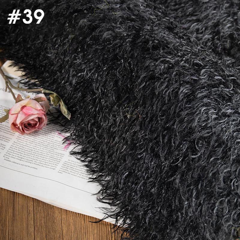 50*170cm High-grade 6cm Long Hair Cashmere Fabric Lamb Curly Imitation Tan Sheep Wool Plush Fabric DIY Clothing Dolls Cosplay