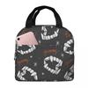 Tooth Halloween Zombie Pattern Insulated Lunch Bag for Women Office Cooler Thermal Food Box Tote Portable Lunch Boxes Container