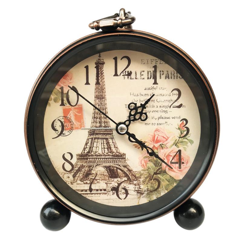 Retro Creative Alarm Clock Nordic Simple Clock Student Silent Table Clock Seat Clock
