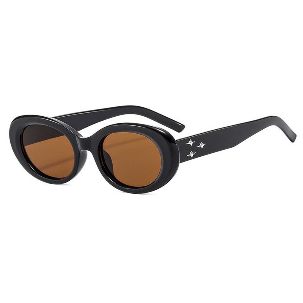 Three Stars Oval Sunglasses Women'S Insgm Anti-Ultraviolet Sunglasses Women'S Polarized Sunshade Ins Wind Uv400