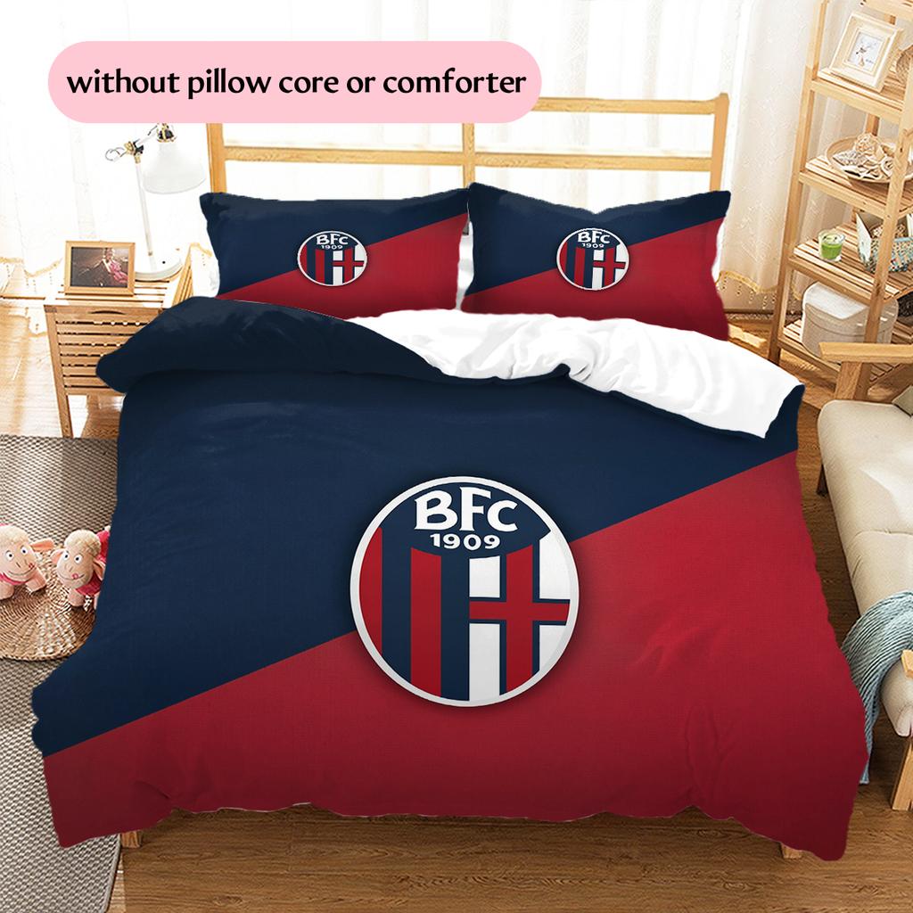 Bologna FC Pattern Bedding Home Decoration Birthday & Festival Gift (1 * duvet cover + 2 * pillowcase, without core)