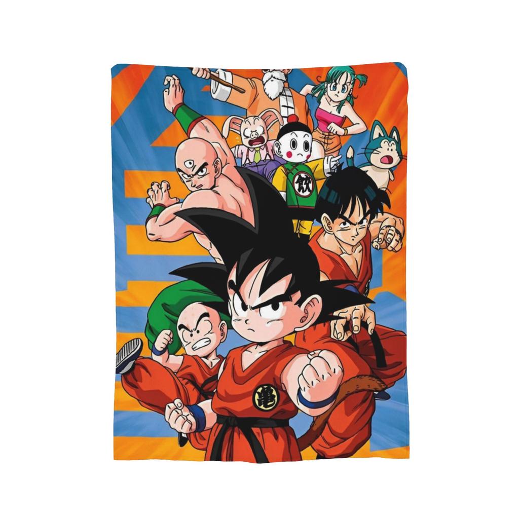 Super Saiyan DBZ Blankets Fleece Summer Air Conditioning Multifunction Throw Blankets for Bedding Bedroom Bedding Throws