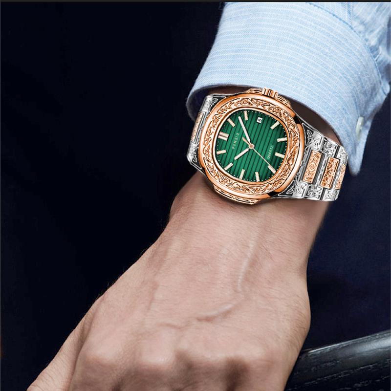 Luxus Herren Armbanduhr Leuchtend Wasserdicht Datum Herrenuhr Edelstahl Herren Quarzuhren Lässige Herrenuhr