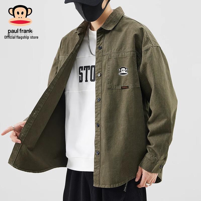 Paul Frank Men's American Vintage Loose Fit Long Sleeve Work Shirt
