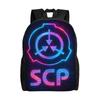 PUNK Logo Futuristic SCP Foundation Schoolbag Daily Mochila Large Capacity Cool Horror Aesthetic Backpack For Teens