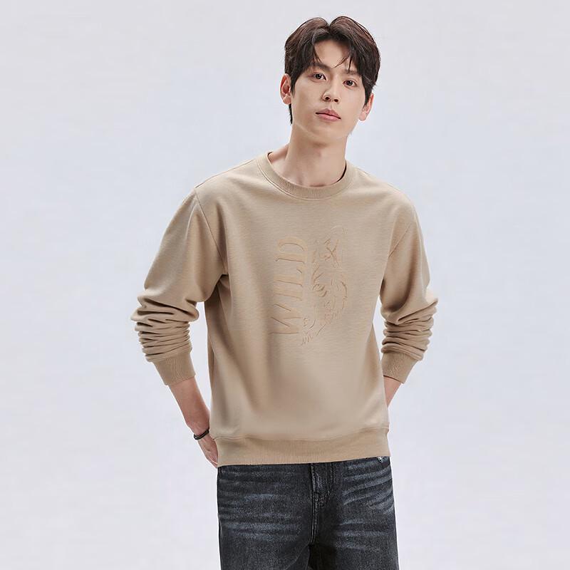 SEPTWOLVES Men's Embroidered Winter Thick Pullover Sweatshirt