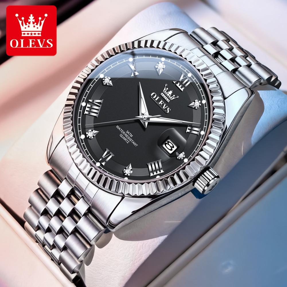 OLEVS 5680 Luxus Herrenuhr Wasserdicht Datum Mode Quarz Uhr für Mann Leuchtend Business Männliche Armbanduhr Echtes Produkt