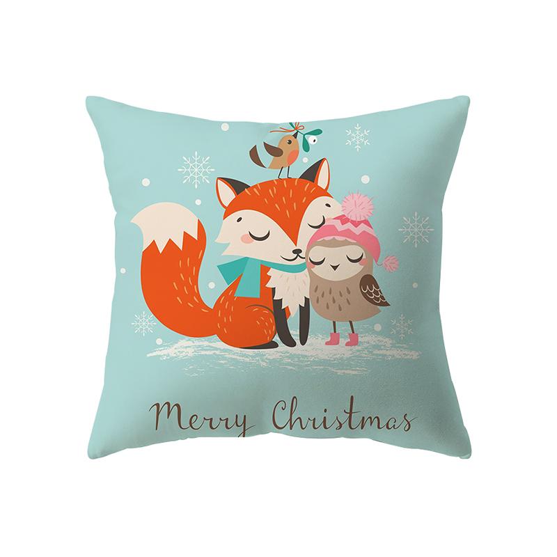 Søt julepynt Trykt mønster Putetrekk Hjem Stue Sofa Dekorasjon Firkantet pute Putetrekk
