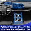 Pro CHANGAN UNI-S 2024 unis Vnitřek vozu Středová konzole Průhledná TPU Ochranná fólie Proti poškrábání Příslušenství