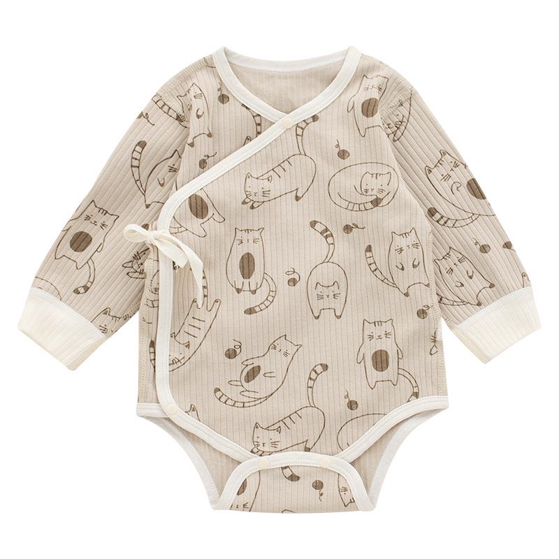 Four Seasons Newborn Baby Romper with Belly Protection: Spring-Autumn Long Sleeve Bodysuit