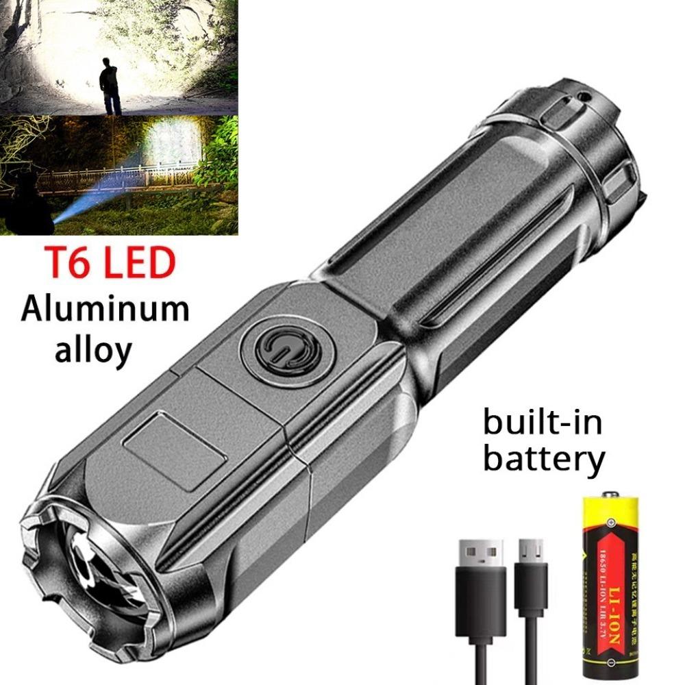 Convenient Charging, Remote Shooting ABS Strong Light Focusing Flashlight, Outdoor Mini LED Multi-function Concentrating Pan