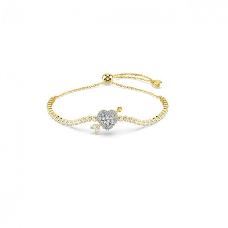 Swarovski Heart With Arrow Gold Tone Bracelet 5744061