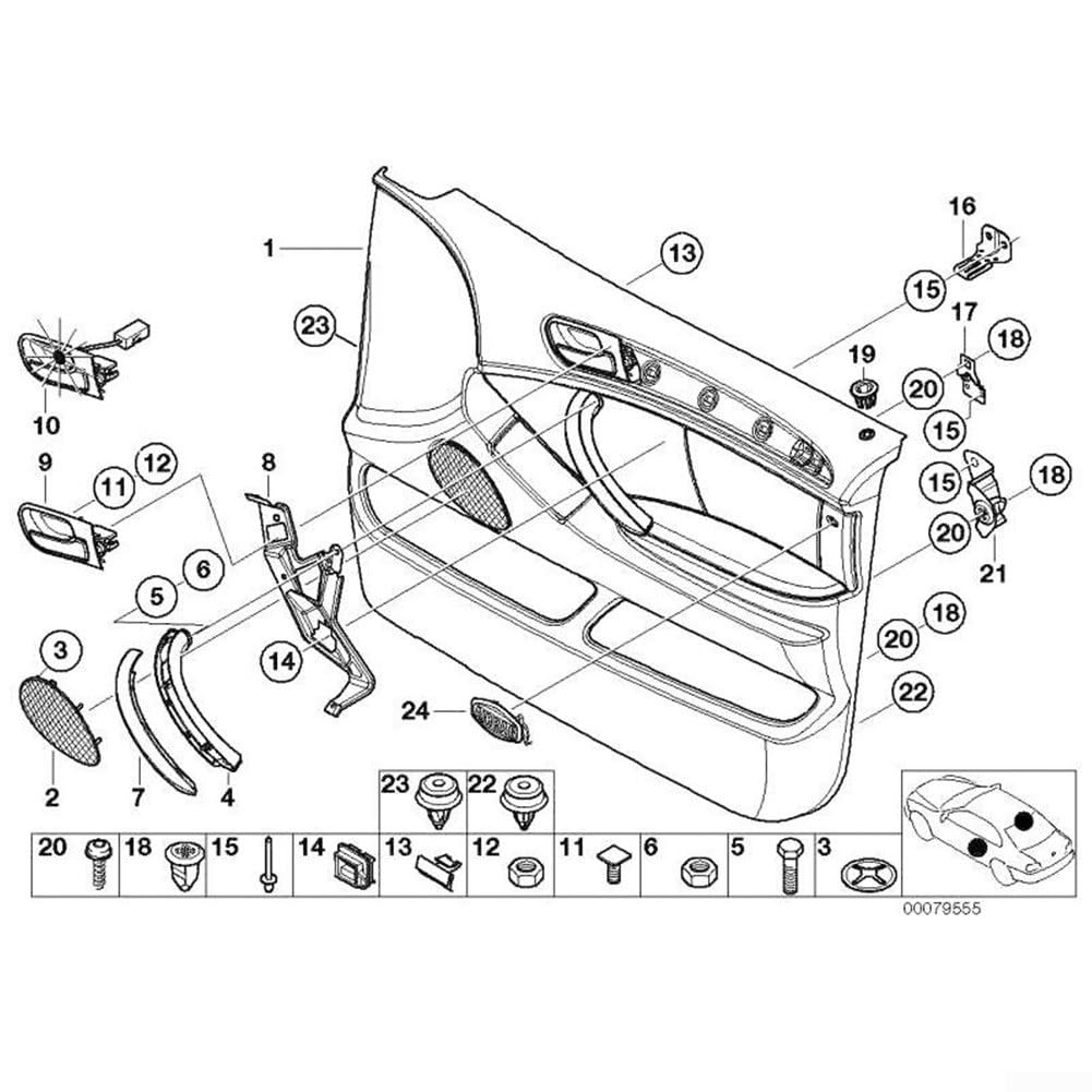 4Pack for X5 E53 Door Lock Rod Grommets,Interior Switch Control Replacement Parts 1999-2006 51418408567
