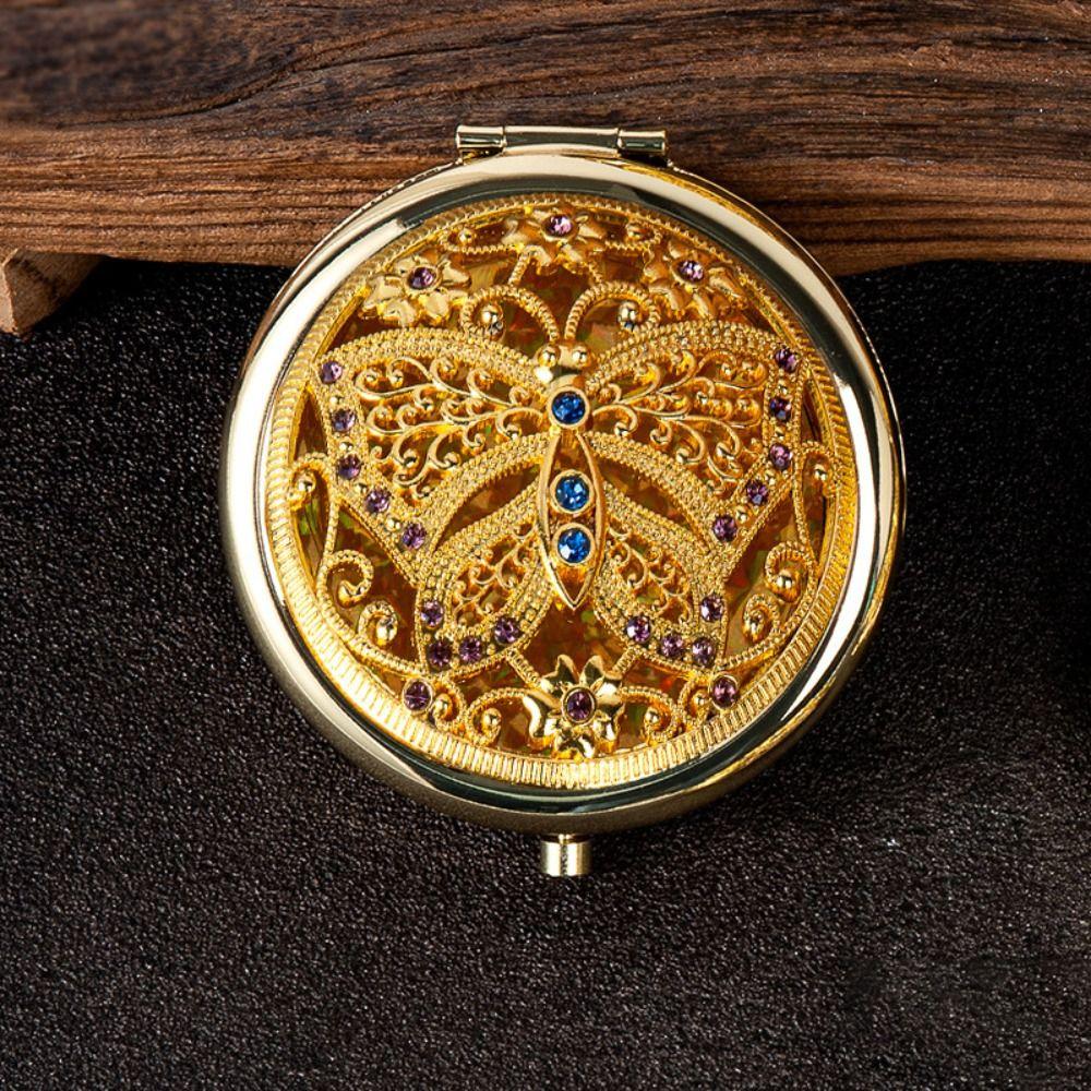 Metal Portable Mirror Gliter Pocket Mirror Luxurious Exquisite Mirror Women