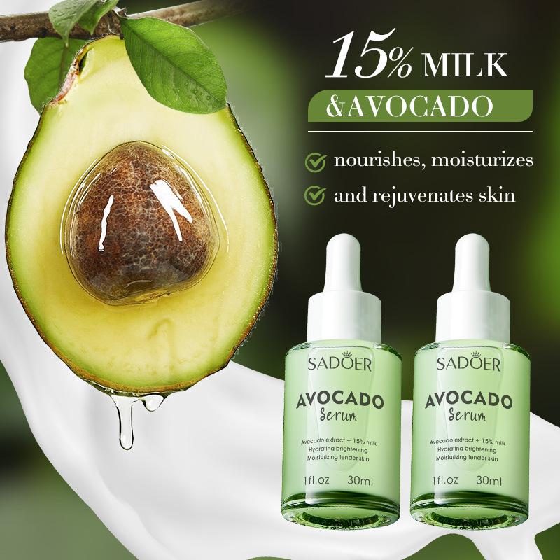 Avocado Fruit Milk Facial Essence, Moisturize, Smooth, and Reduce Wrinkles, Increase Elasticity, Improve Dry and Rough, Brighten,  Smoothes Wrinkles