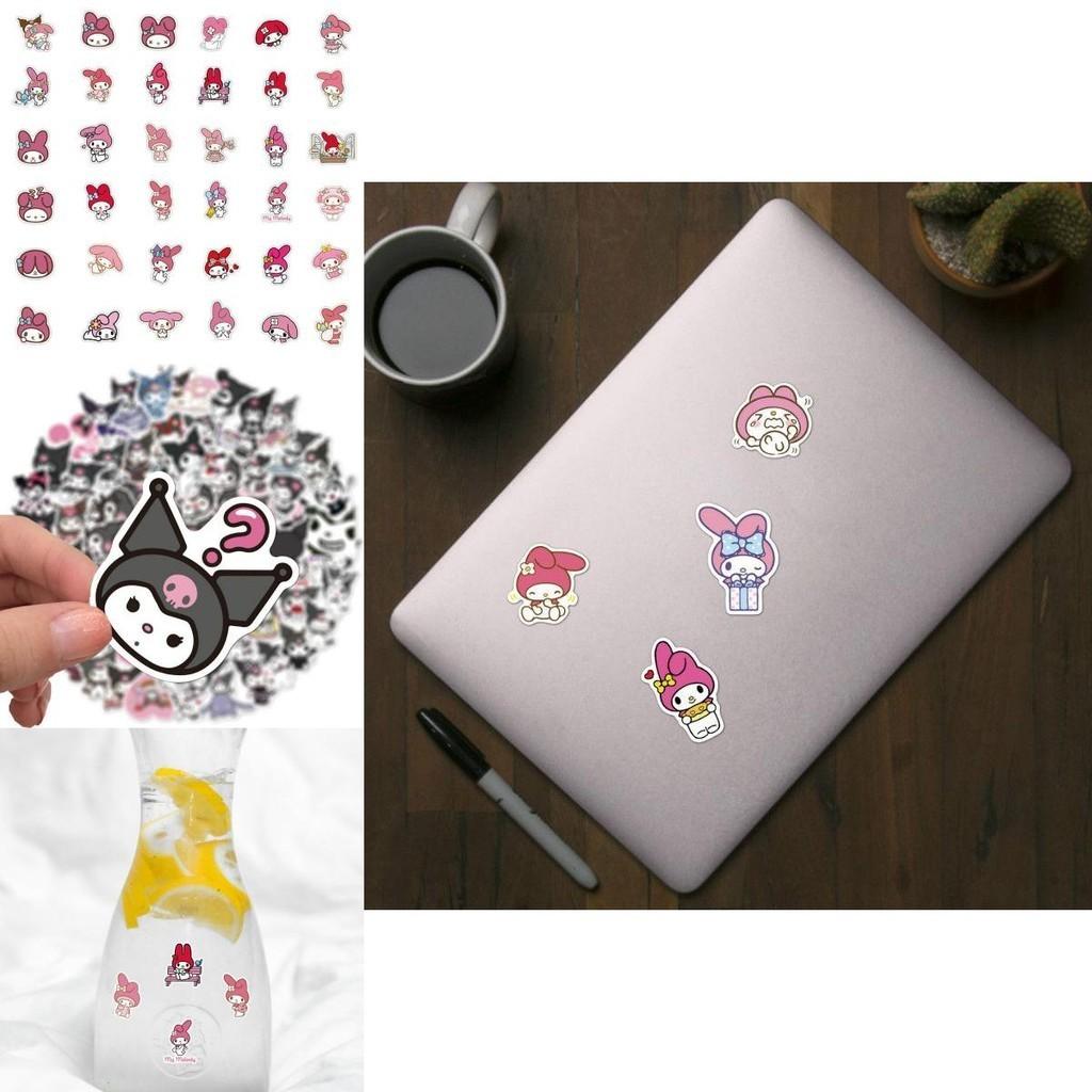 100 Stück Kuromi My Melody Sticker Niedlich Wasserdicht Kawaii Aufkleber für Gepäck und mehr