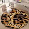 1pc Leopard Print Chain Office Round Area Rug, Indoor Mat Suitable ForOffice, Under Office Chairs Bedroom Living Room Home Decor, Room Deco Q081