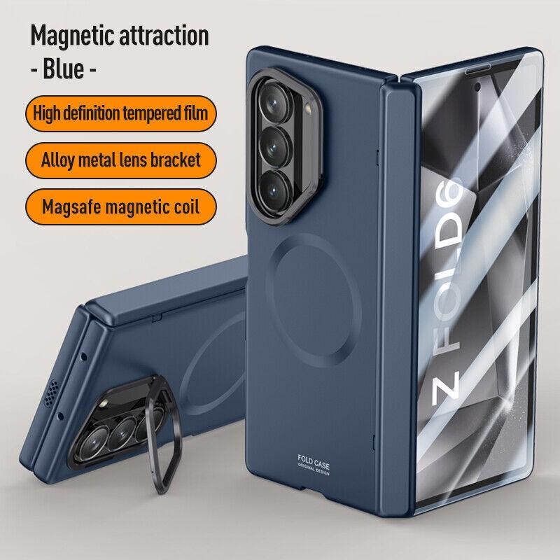 For Samsung Galaxy Z Fold6 Hinge Protection Lens Stand Screen Film Magnetic Case