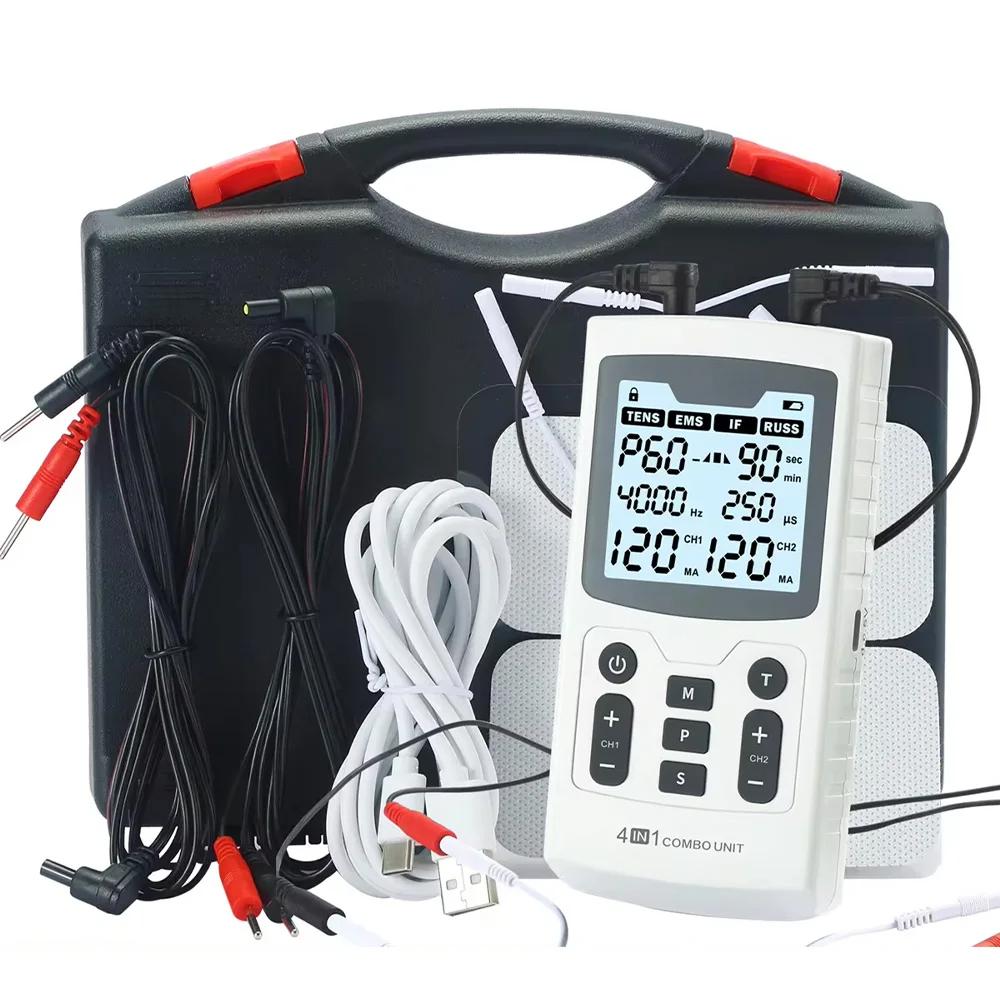 

Tuhopeta EMS Electric Muscle Stimulator Interferential High-Frequency Medical Physiotherapy Massager Device IFT RUSS TENS Pulse