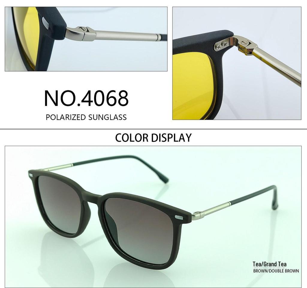 TR Polarized Night Vision Retro Square Sunglasses for Small Faces, High-End Korean Style with UV Protection