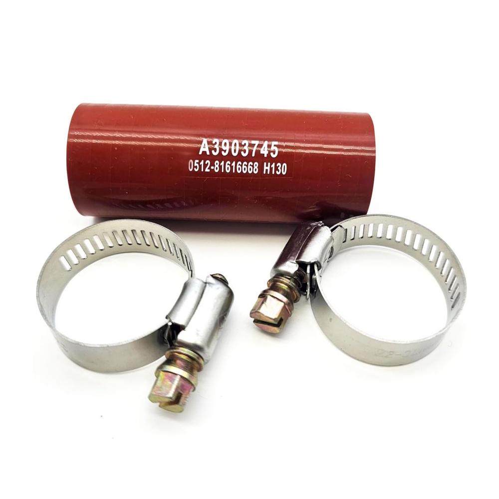 Red Turbo Oil Drain Hose with 2 Clamps For Dodge Cummins 5.9L 89-06